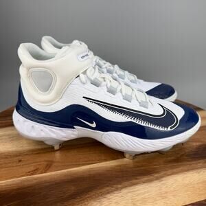 Nike Alpha Huarache Elite 4 Mid Baseball Cleats FD2744-103 Blue Men's Size 8